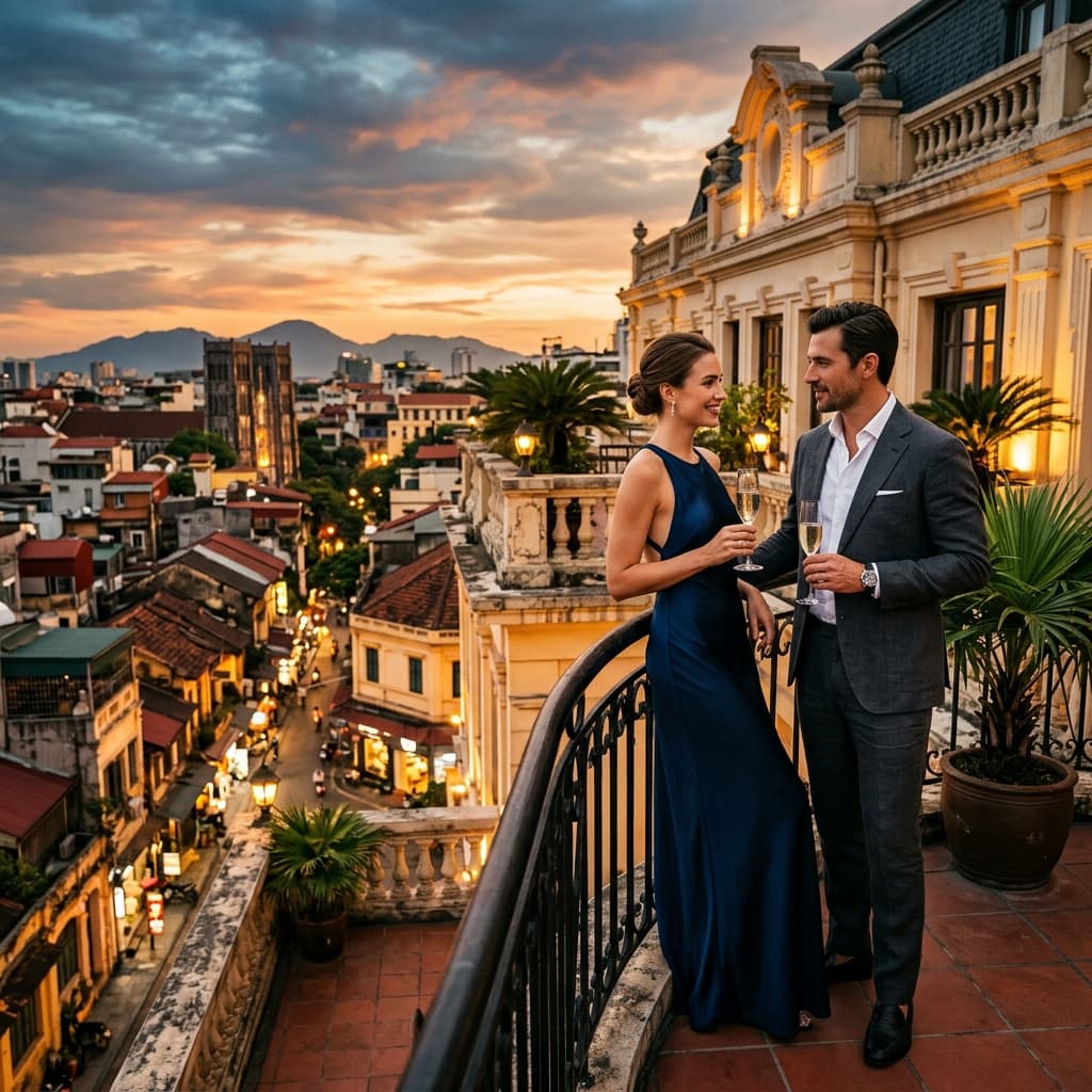 Colonial era architecture in Hanoi representing Vietnamese historical study